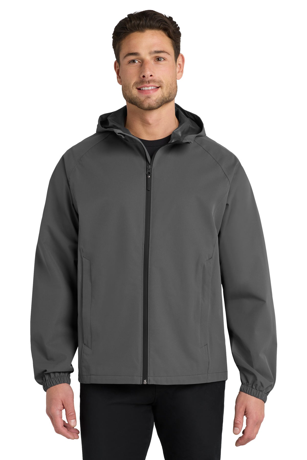 Graphite Grey Port Authority Essential Rain Jacket J407 plain