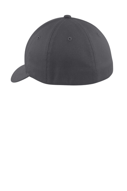 Graphite Grey Port Authority Flexfit Cotton Twill Cap. C813 plain