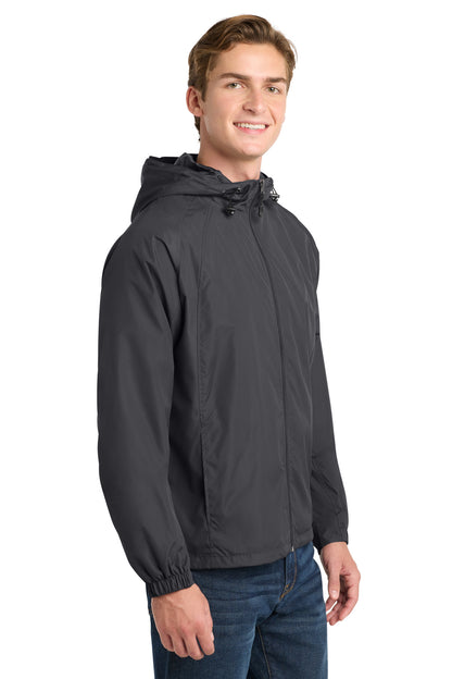 Graphite Grey Sport-Tek Hooded Raglan Jacket. JST73 plain