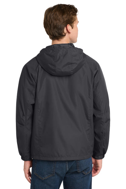 Graphite Grey Sport-Tek Hooded Raglan Jacket. JST73 plain