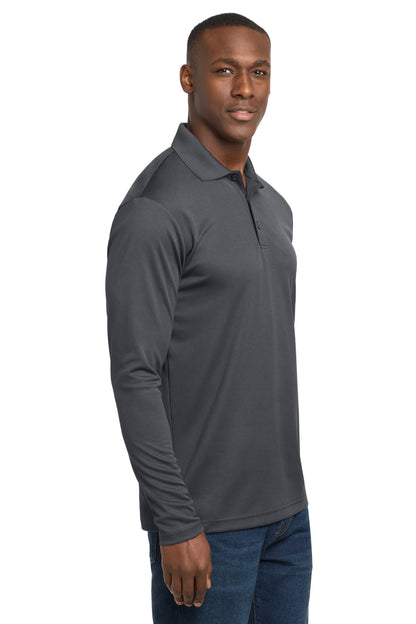 Graphite Grey Sport-Tek PosiCharge RacerMesh Long Sleeve Polo. ST640LS plain