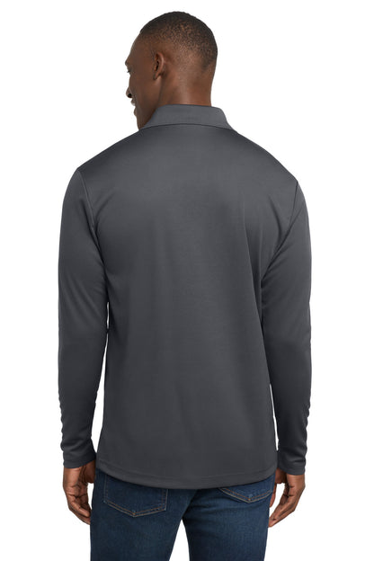Graphite Grey Sport-Tek PosiCharge RacerMesh Long Sleeve Polo. ST640LS plain