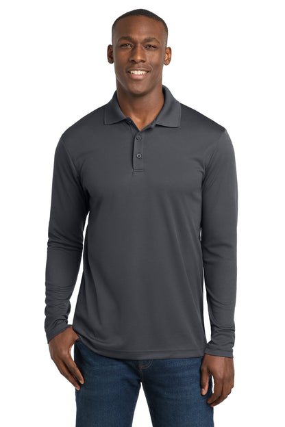 Graphite Grey Sport-Tek PosiCharge RacerMesh Long Sleeve Polo. ST640LS plain