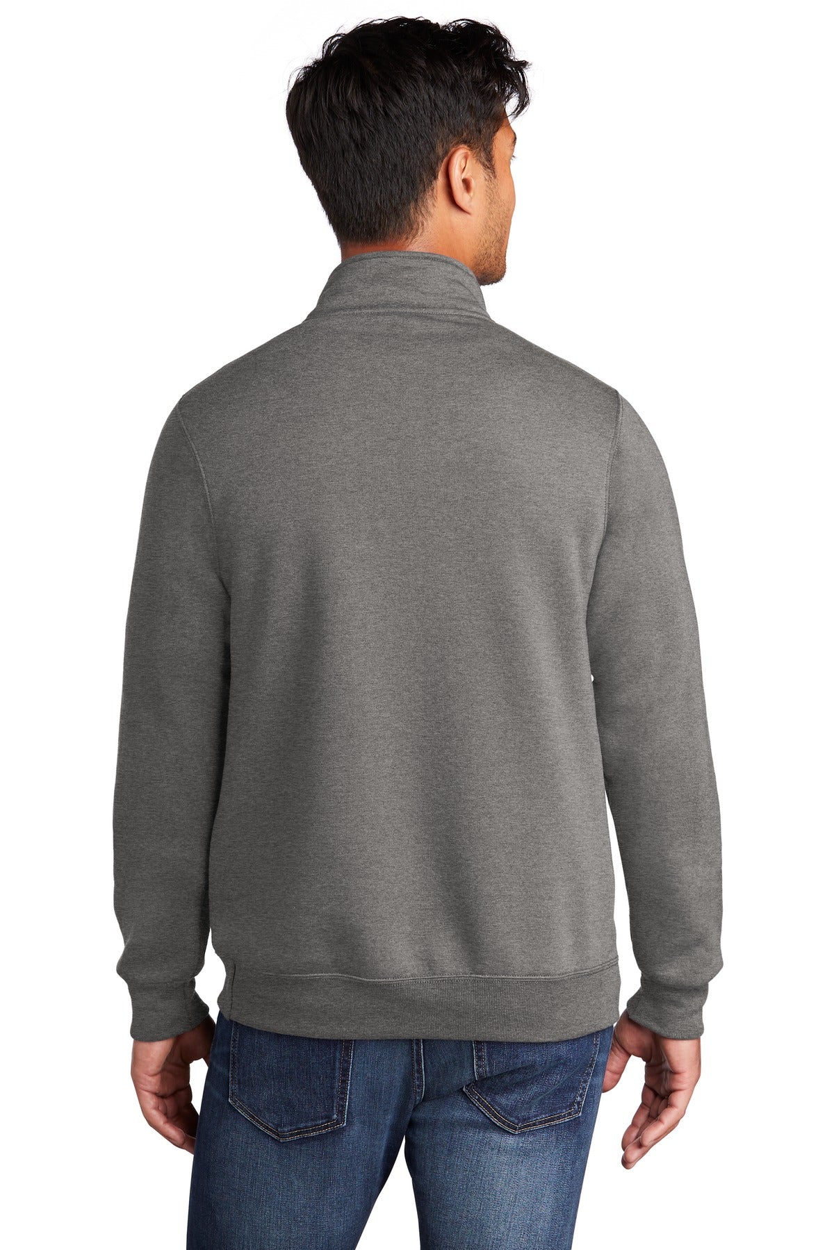 Graphite Hthr Port & Co Core Fleece 1/4-Zip Pullover Sweatshirt PC78Q