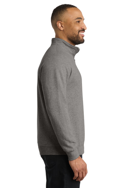 Graphite Hthr Port & Co Core Fleece 1/4-Zip Pullover Sweatshirt PC78Q