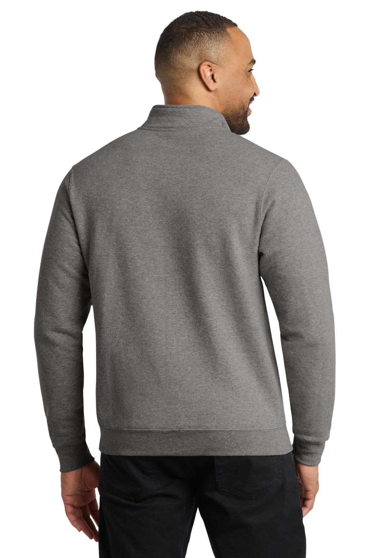 Graphite Hthr Port & Co Core Fleece 1/4-Zip Pullover Sweatshirt PC78Q