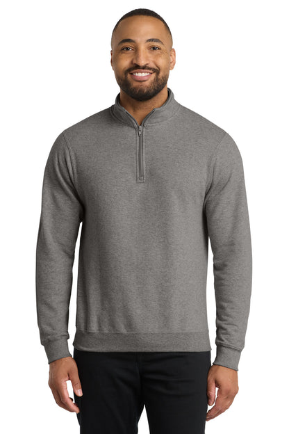 Graphite Hthr Port & Co Core Fleece 1/4-Zip Pullover Sweatshirt PC78Q