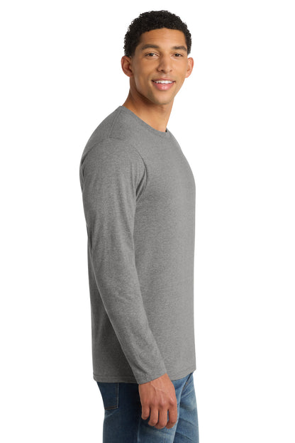 Graphite Hthr Port & Co Long Sleeve Fan Favorite Blend Tee. PC455LS plain