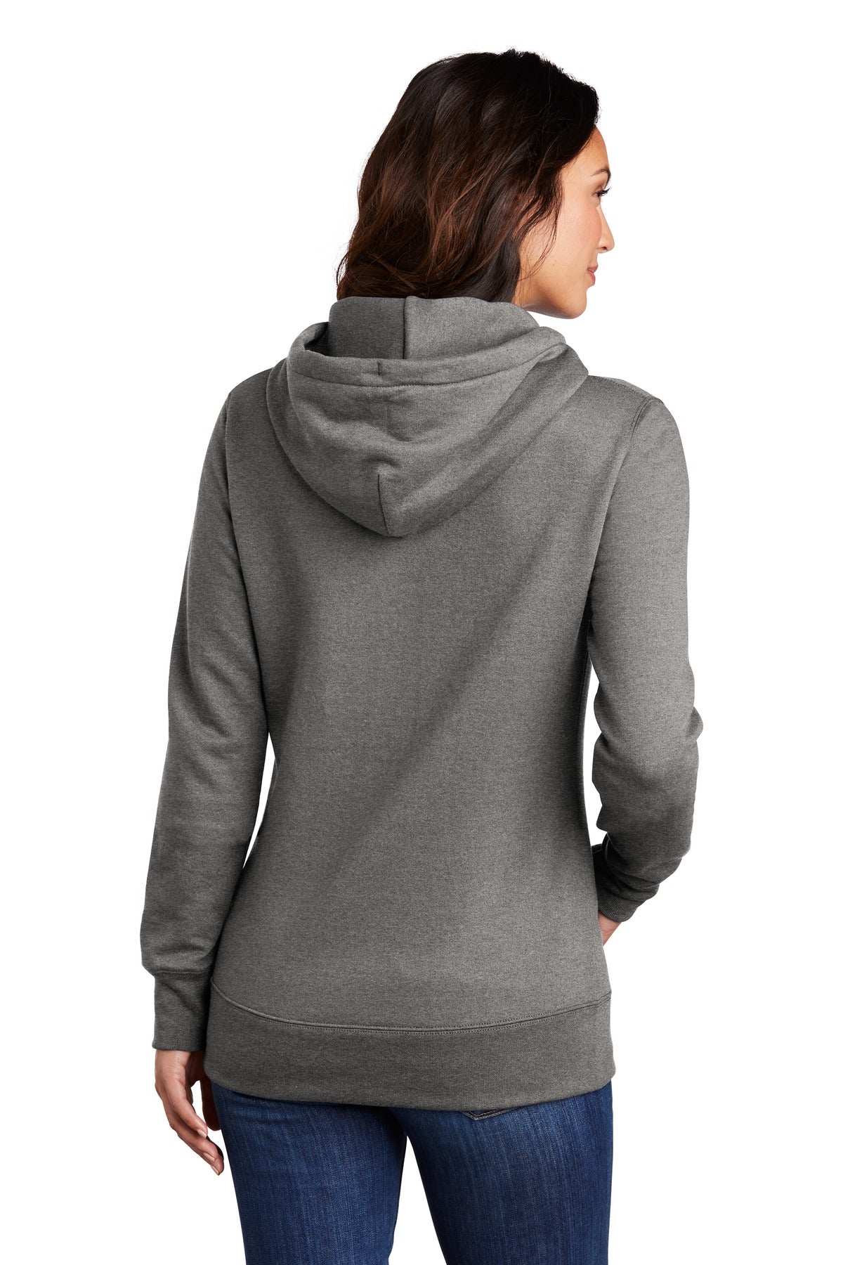 Graphite Hthr Port & Co Women's Core Fleece Pullover Hooded Sweatshirt LPC78H plain
