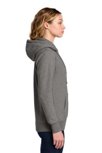 Graphite Hthr Port & Co Women's Core Fleece Pullover Hooded Sweatshirt LPC78H plain