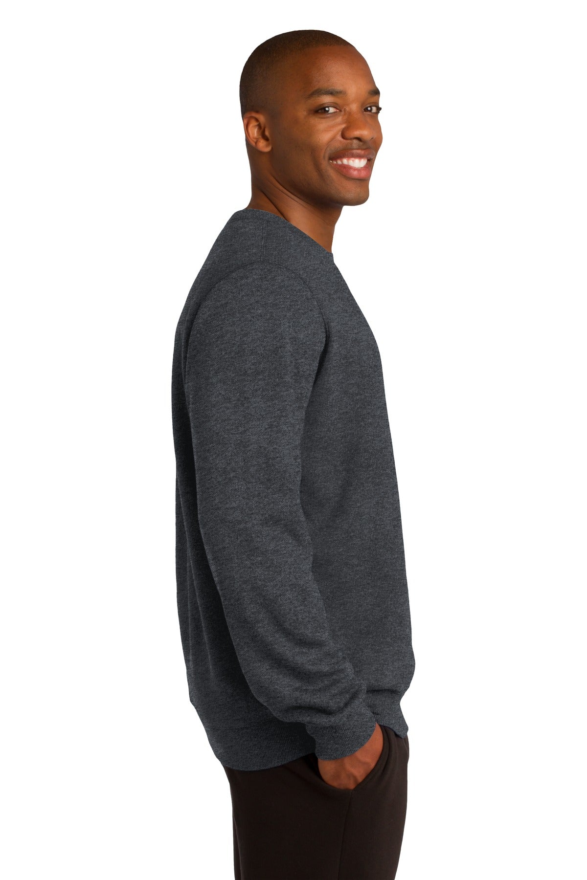 Graphite Hthr Sport-Tek Crewneck Sweatshirt. ST266 plain