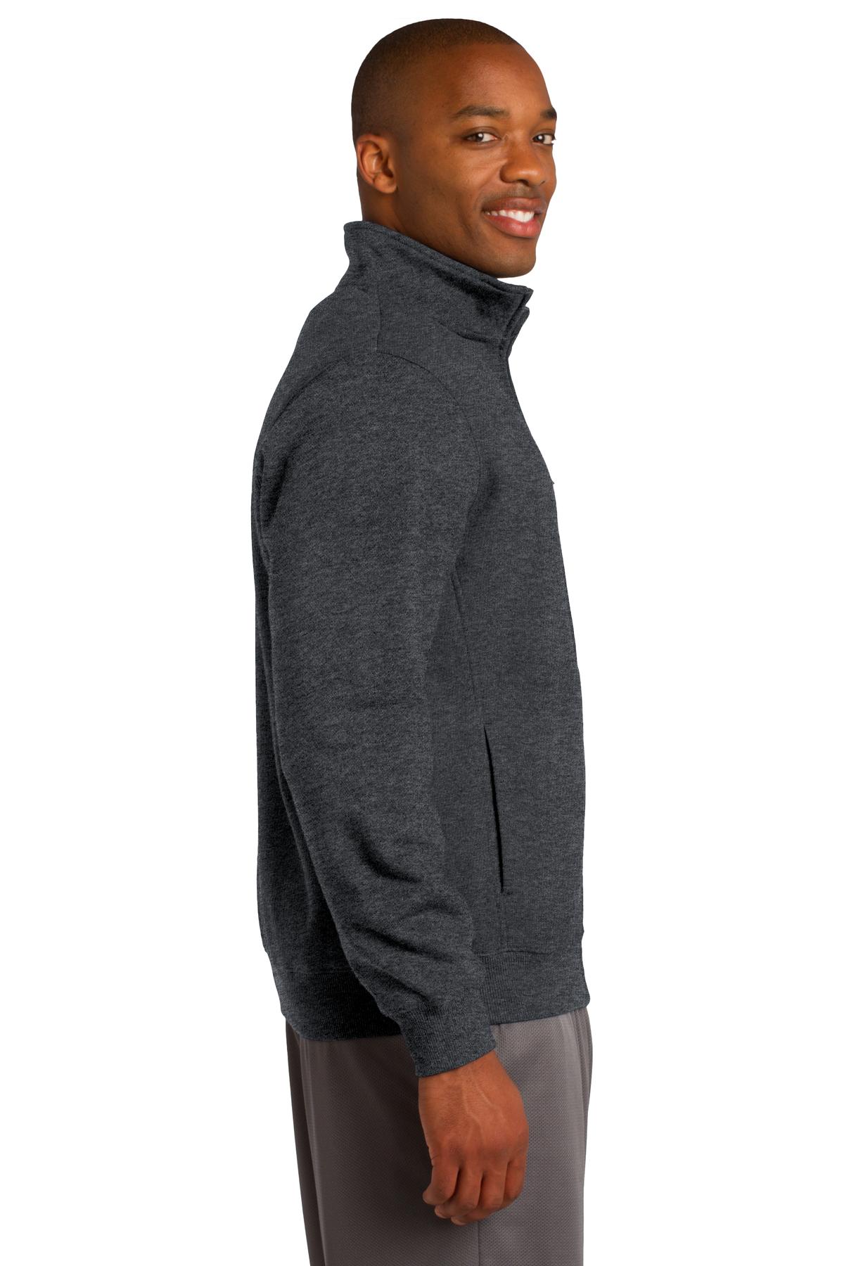 Graphite Hthr Sport-Tek Full-Zip Sweatshirt. ST259 plain