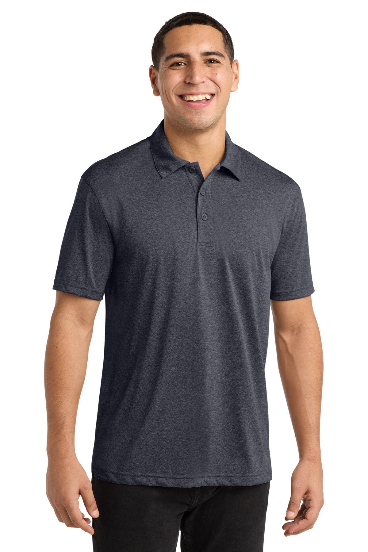 Graphite Hthr Sport-Tek Heather Contender Polo. ST660 plain