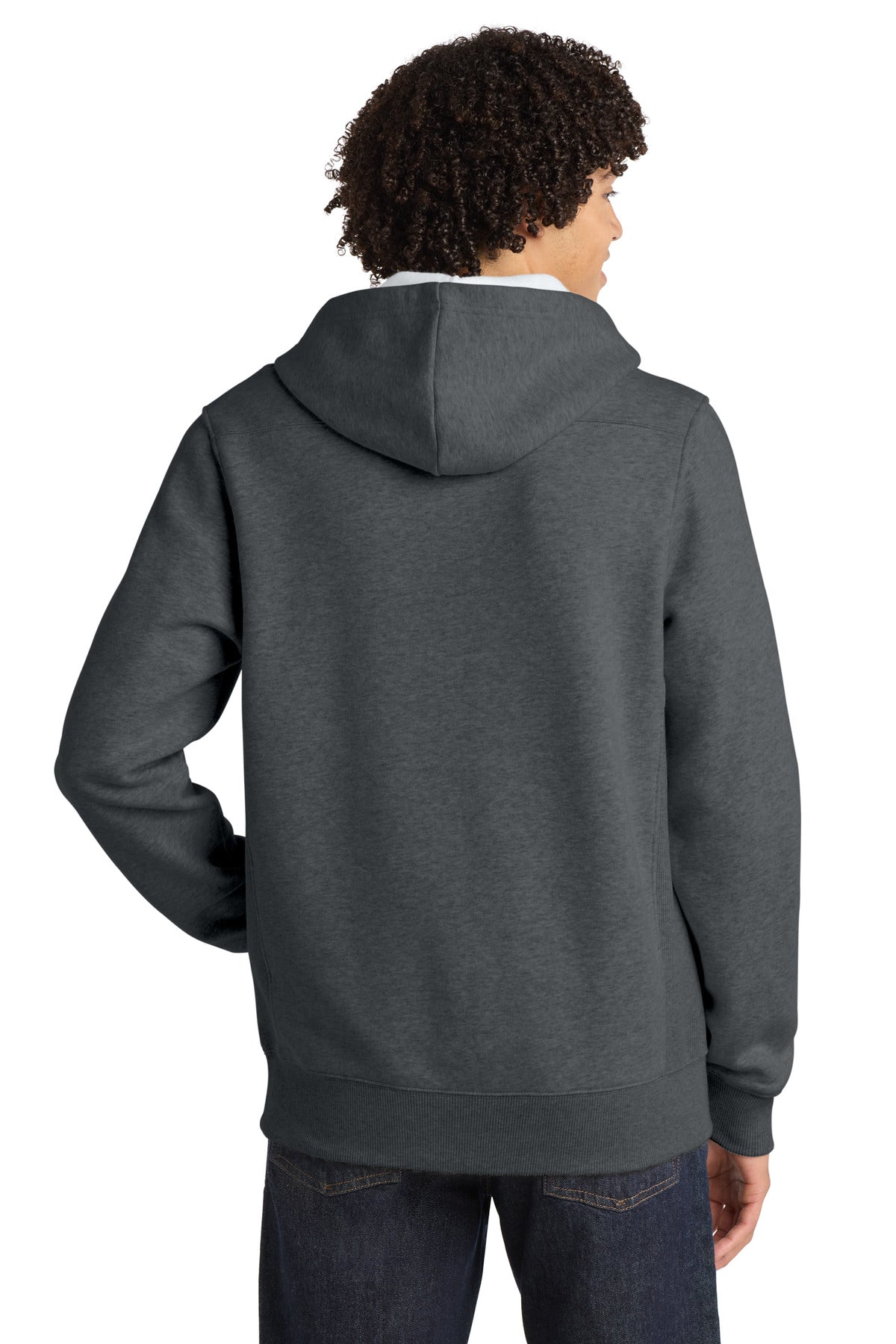 Graphite Hthr Sport-Tek Lace Up Pullover Hooded Sweatshirt. ST271 plain