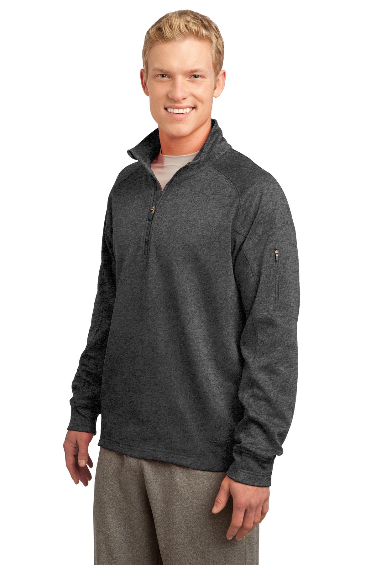 Graphite Hthr Sport-Tek Tech Fleece 1/4-Zip Pullover. F247 plain