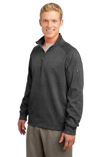 Graphite Hthr Sport-Tek Tech Fleece 1/4-Zip Pullover. F247 plain