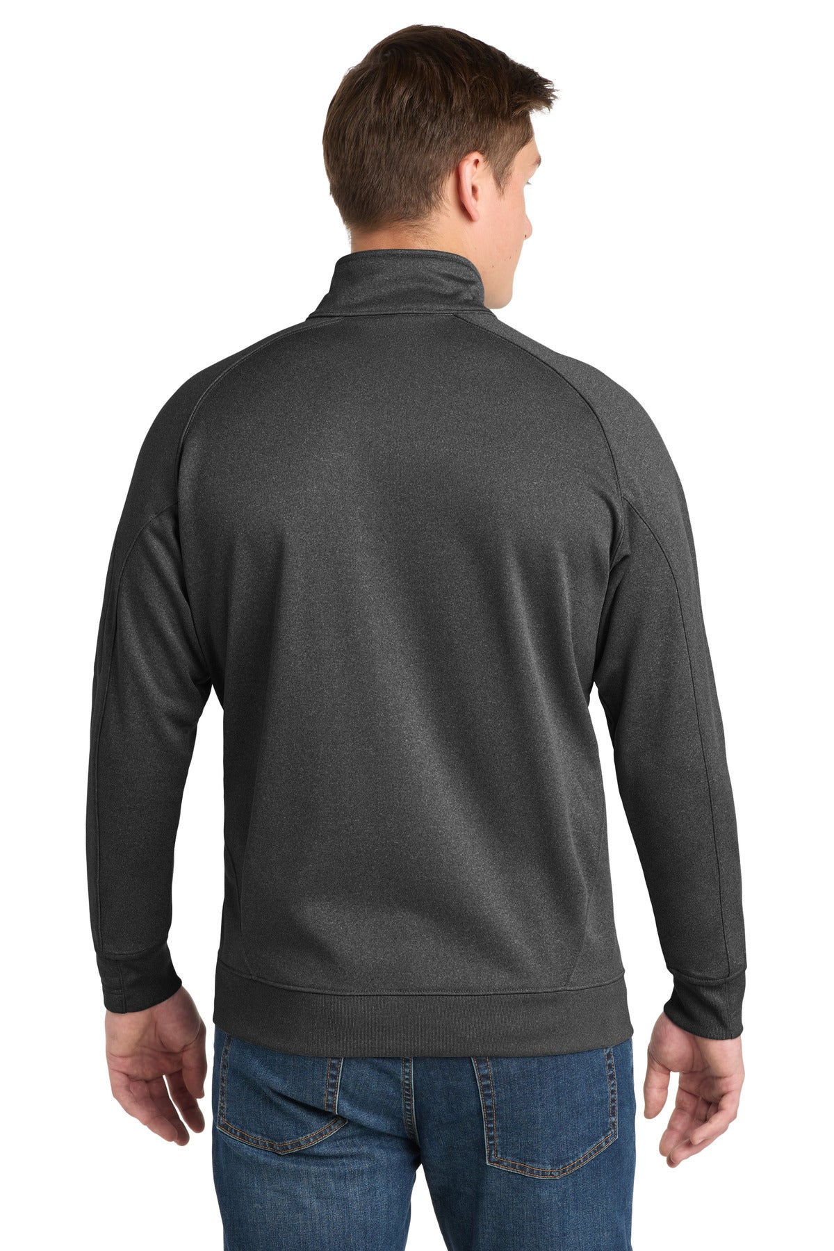 Graphite Hthr Sport-Tek Tech Fleece 1/4-Zip Pullover. F247 plain