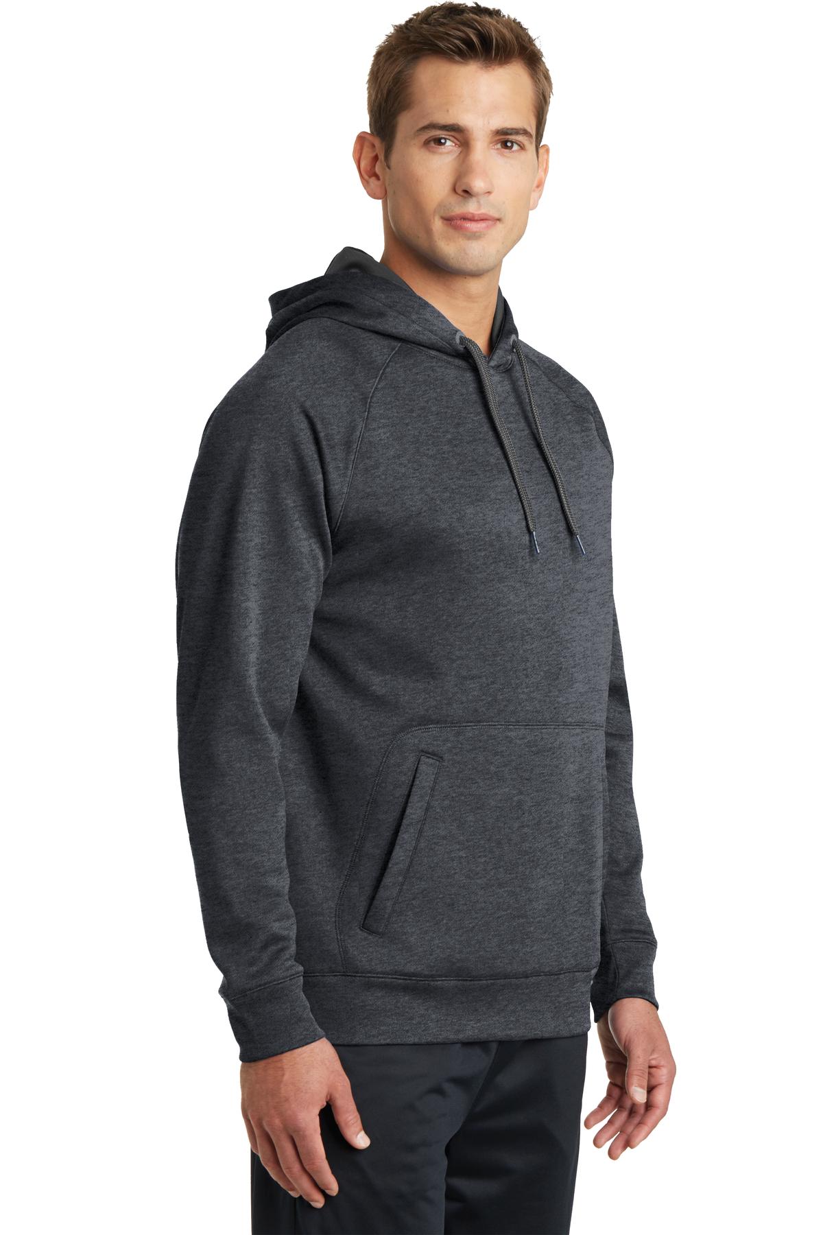 Graphite Hthr Sport-Tek Tech Fleece Hooded Sweatshirt. ST250 plain