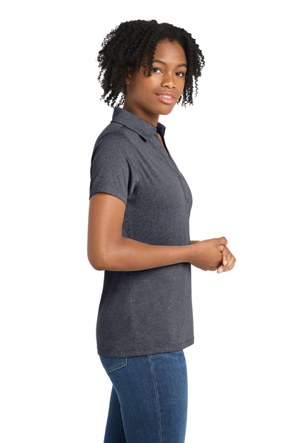 Graphite Hthr Sport-Tek Women's Heather Contender Polo. LST660 plain