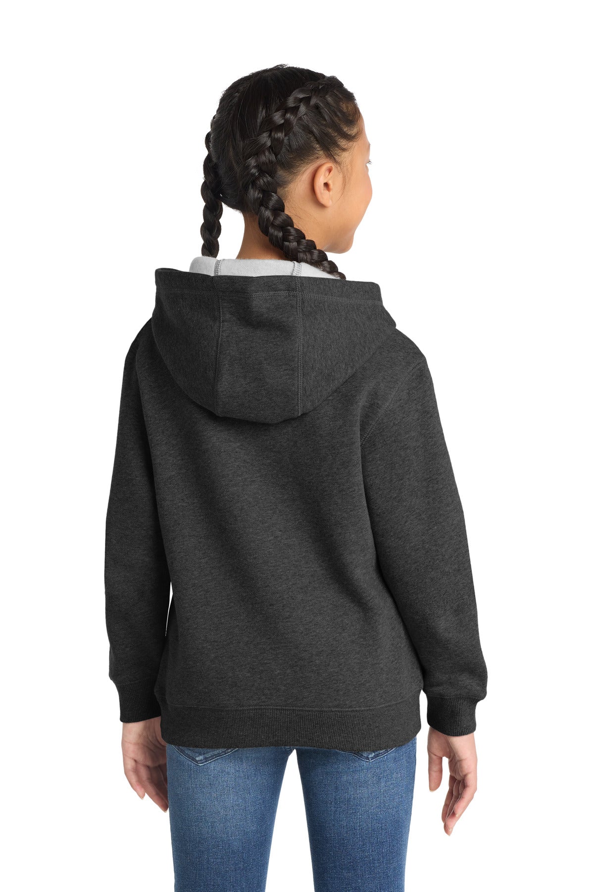 Graphite Hthr Sport-Tek Youth Pullover Hooded Sweatshirt. YST254 plain