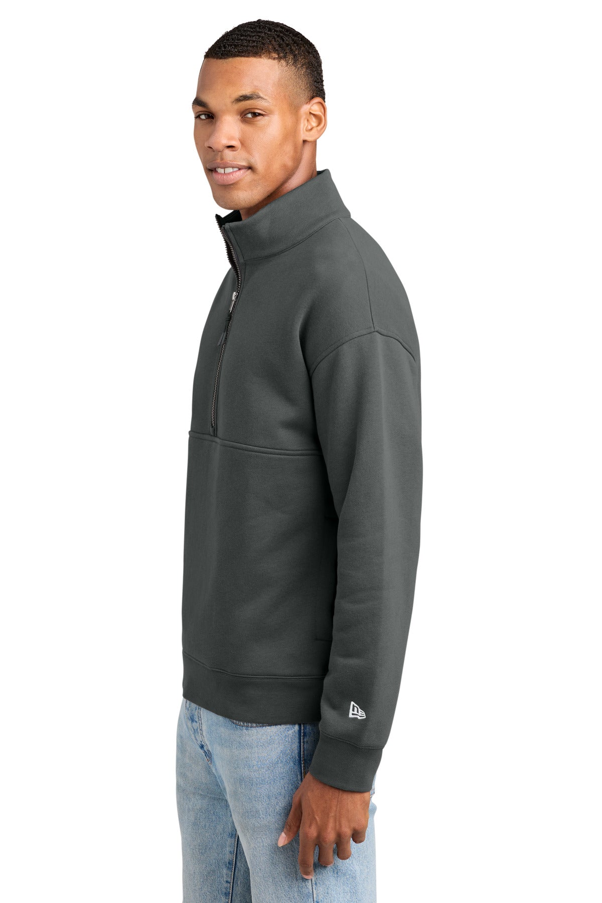Graphite New Era Heritage Fleece 1/2-Zip NEA528