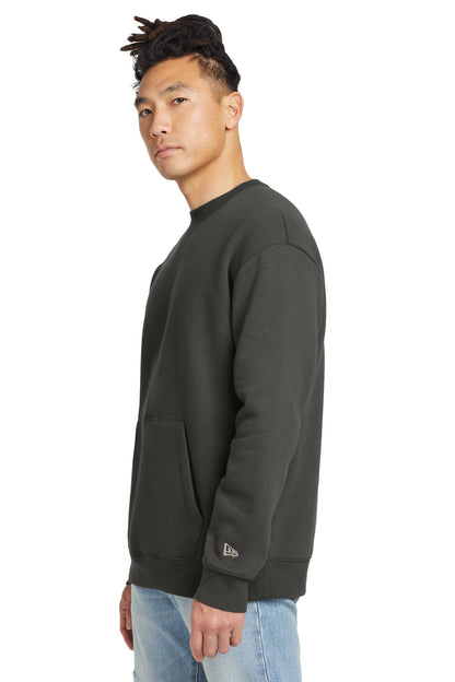 Graphite New Era Heritage Fleece Pocket Crew NEA527 plain