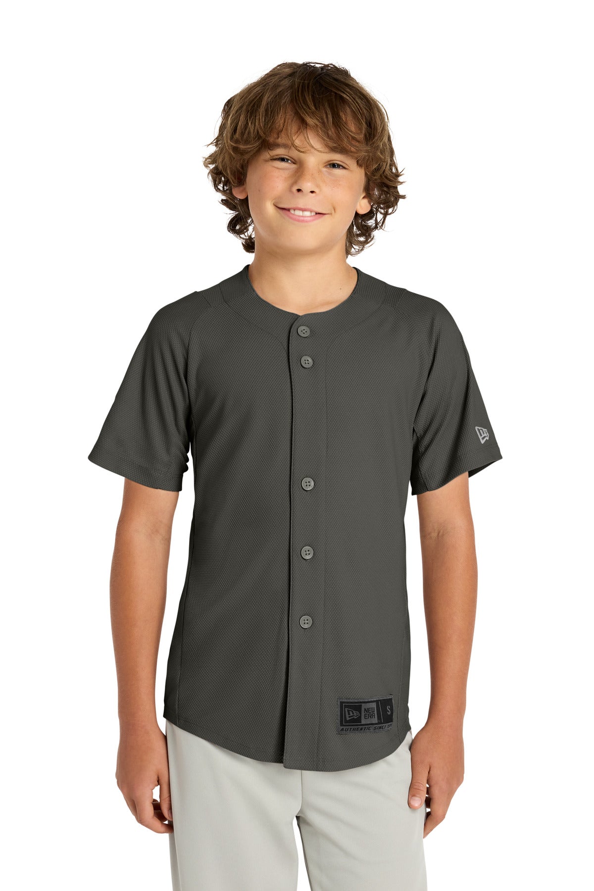 Graphite New Era Youth Diamond Era Full-Button Jersey. YNEA220