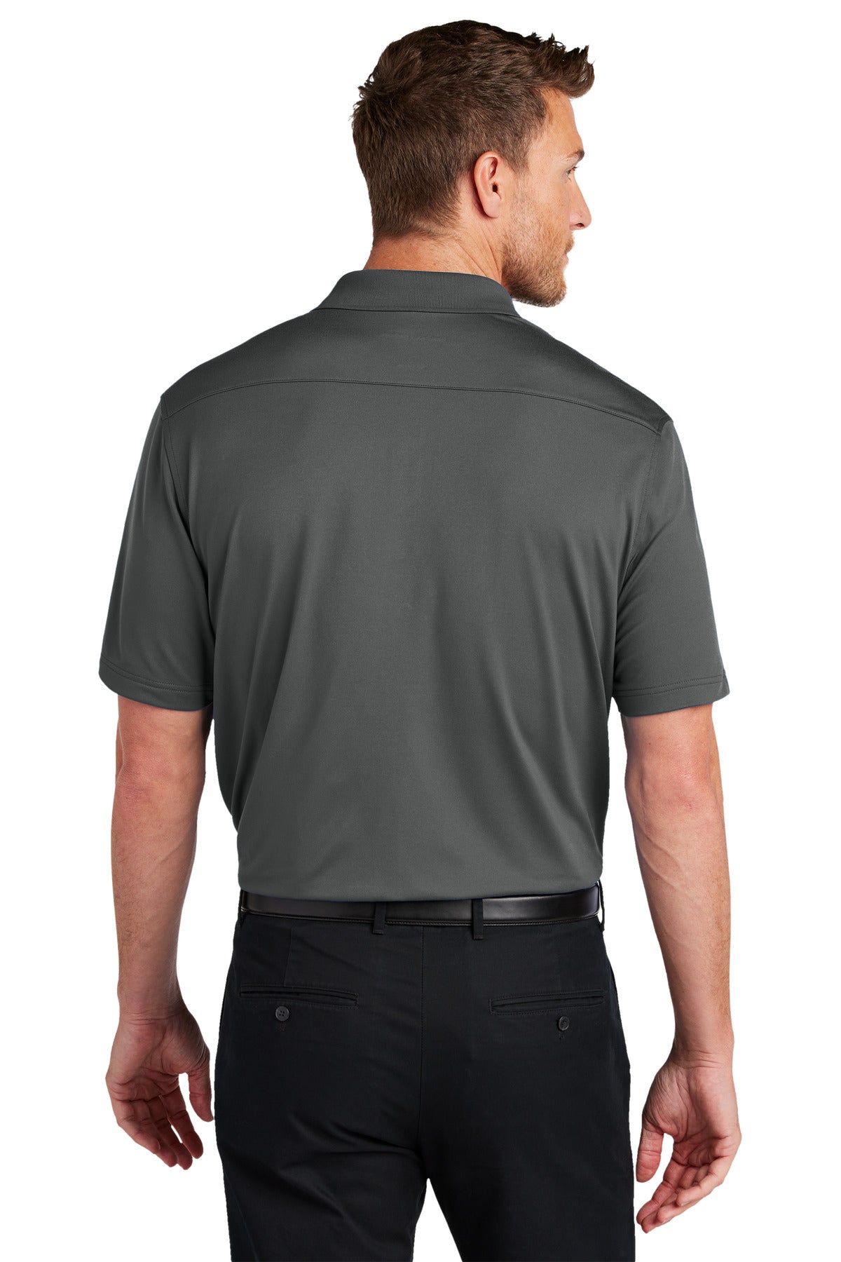 Graphite Port Authority City Stretch Flat Knit Polo K683 plain