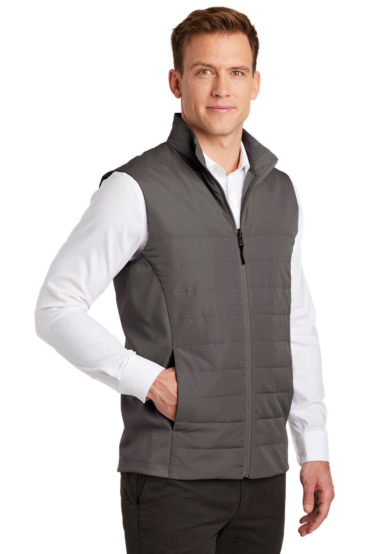 Graphite Port Authority Collective Insulated Vest. J903 plain