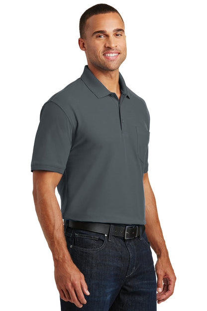 Graphite Port Authority Core Classic Pique Pocket Polo. K100P plain