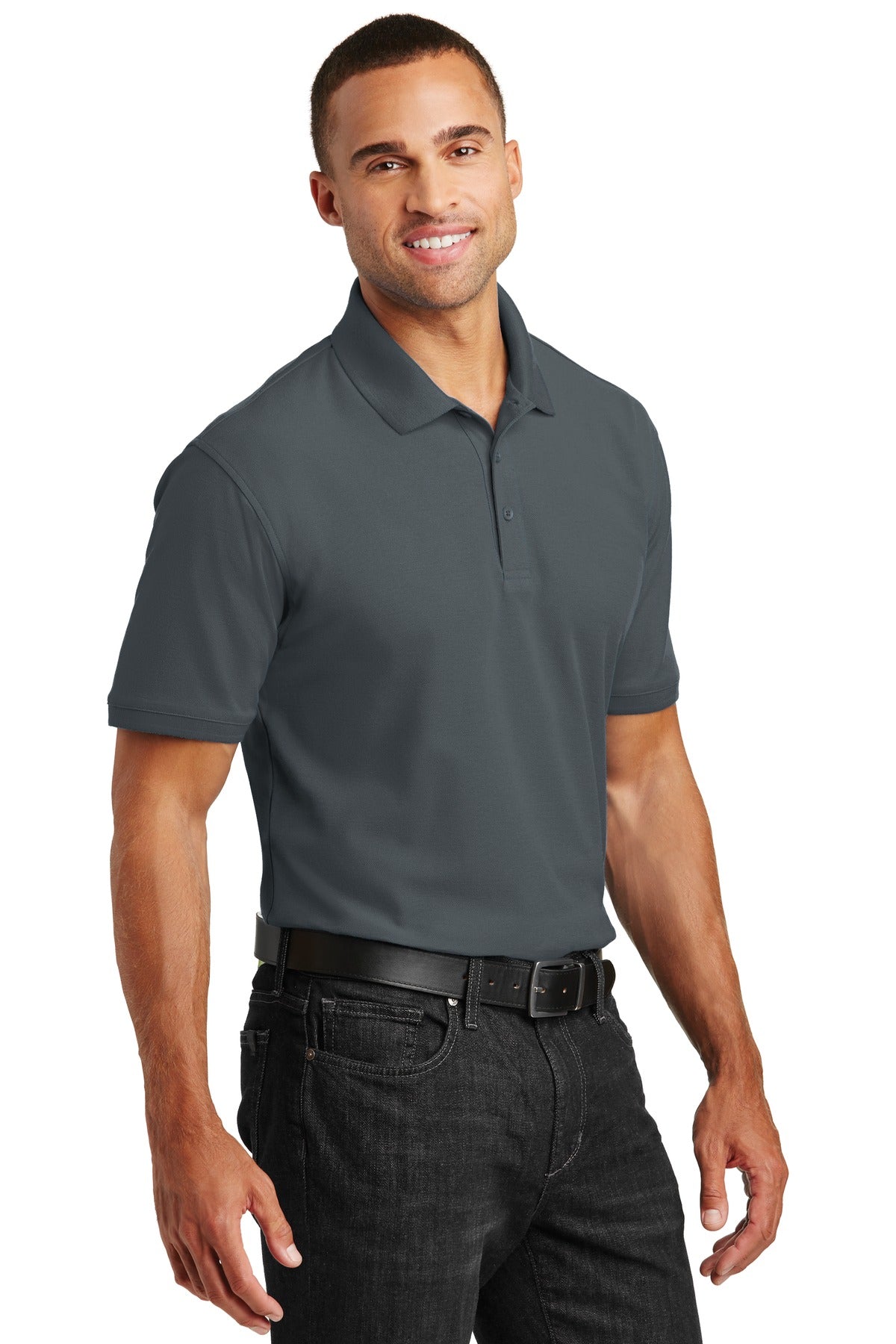 Graphite Port Authority Core Classic Pique Polo. K100 plain