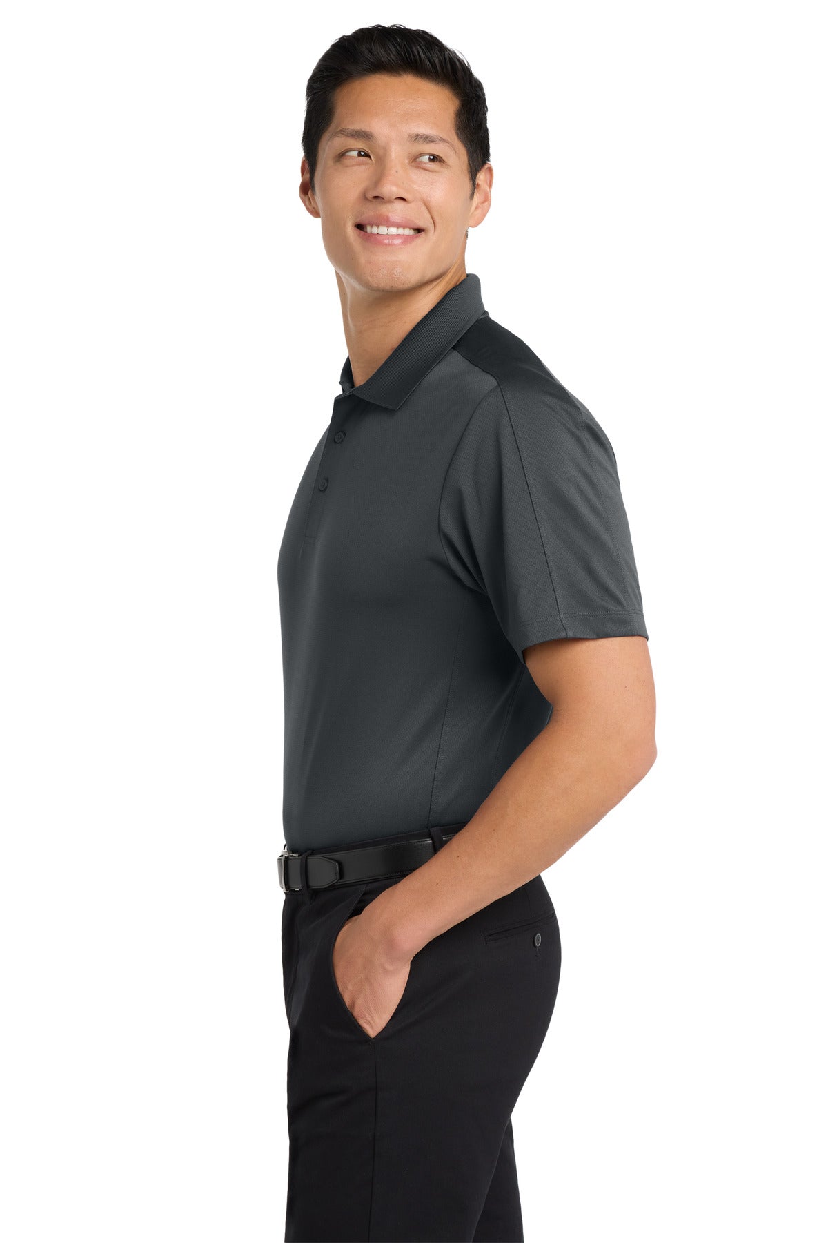 Graphite Port Authority Diamond Jacquard Polo. K569 plain