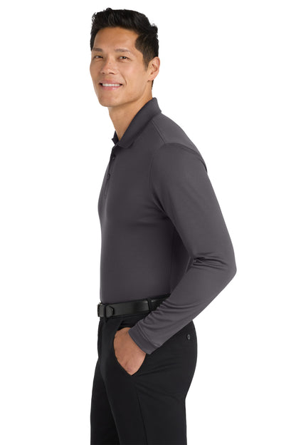 Graphite Port Authority Dry Zone UV Micro-Mesh Long Sleeve Polo K110LS plain