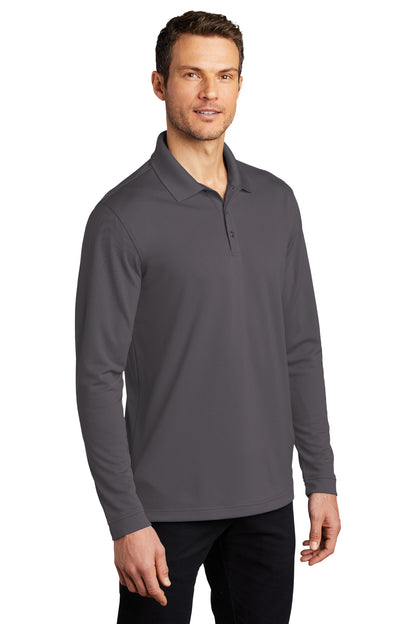 Graphite Port Authority Dry Zone UV Micro-Mesh Long Sleeve Polo K110LS plain