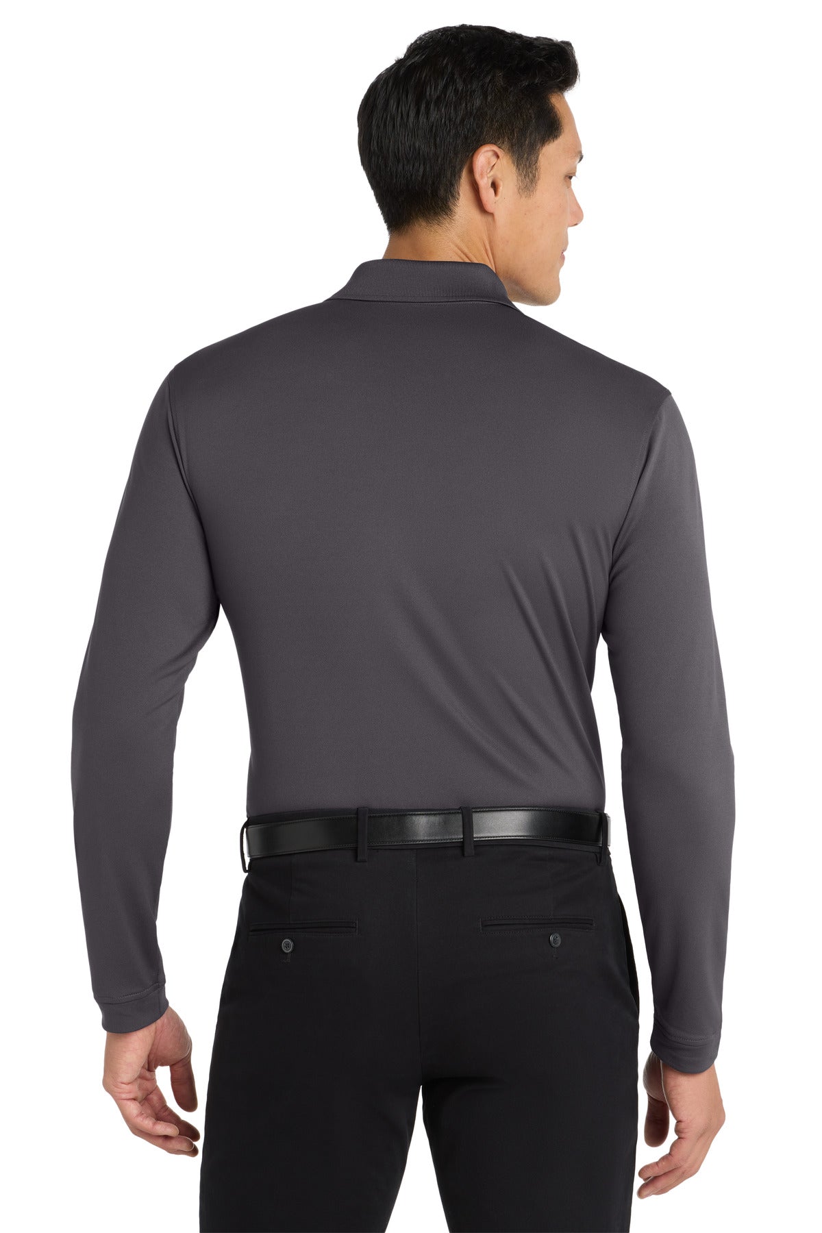 Graphite Port Authority Dry Zone UV Micro-Mesh Long Sleeve Polo K110LS plain