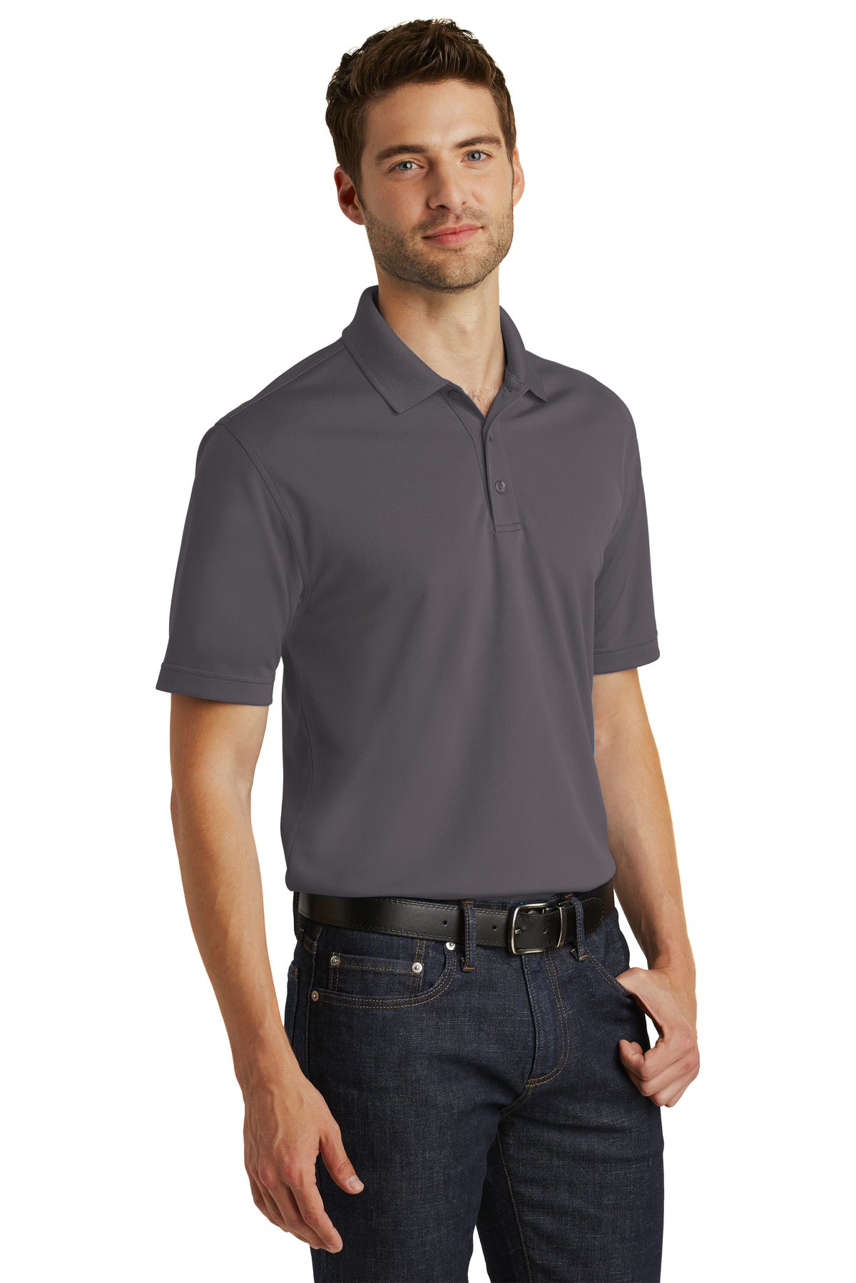 Graphite Port Authority Dry Zone UV Micro-Mesh Polo. K110 plain