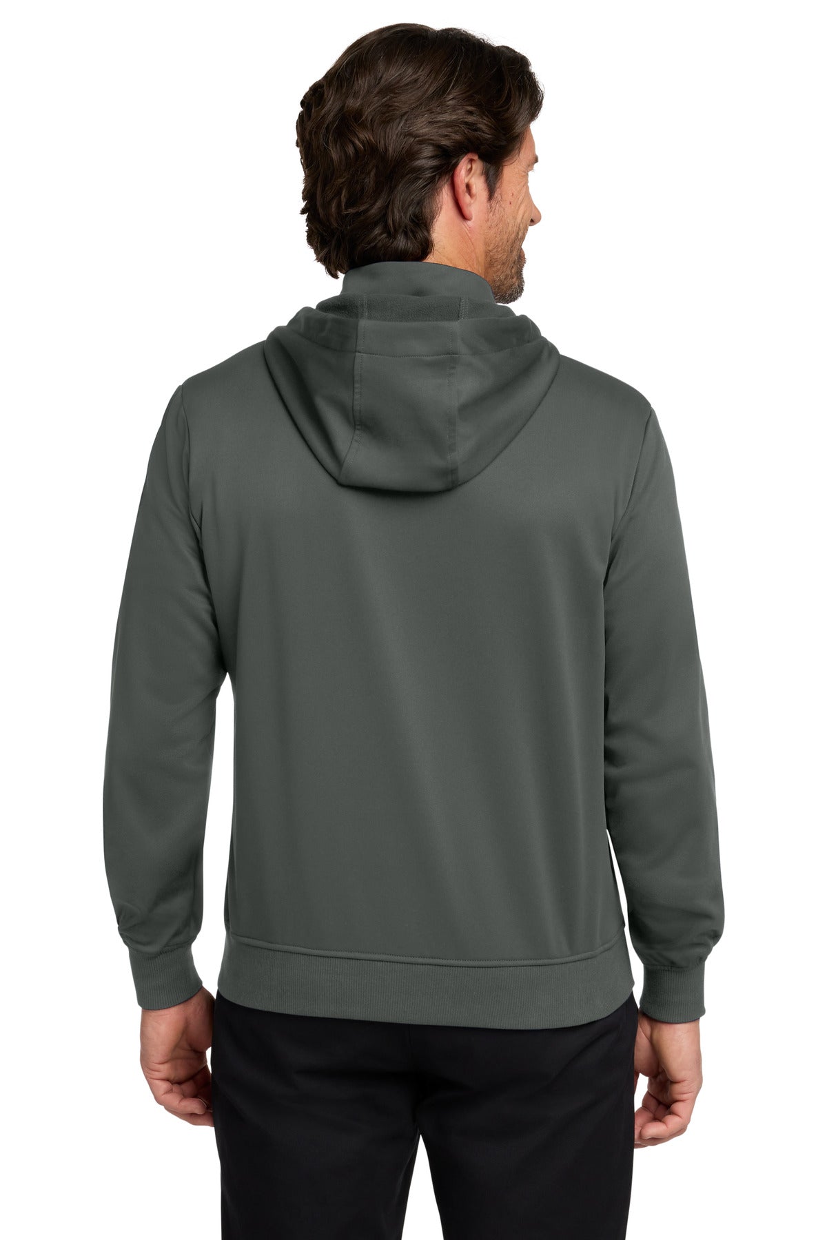 Graphite Port Authority Smooth Fleece Hooded Jacket F814 plain
