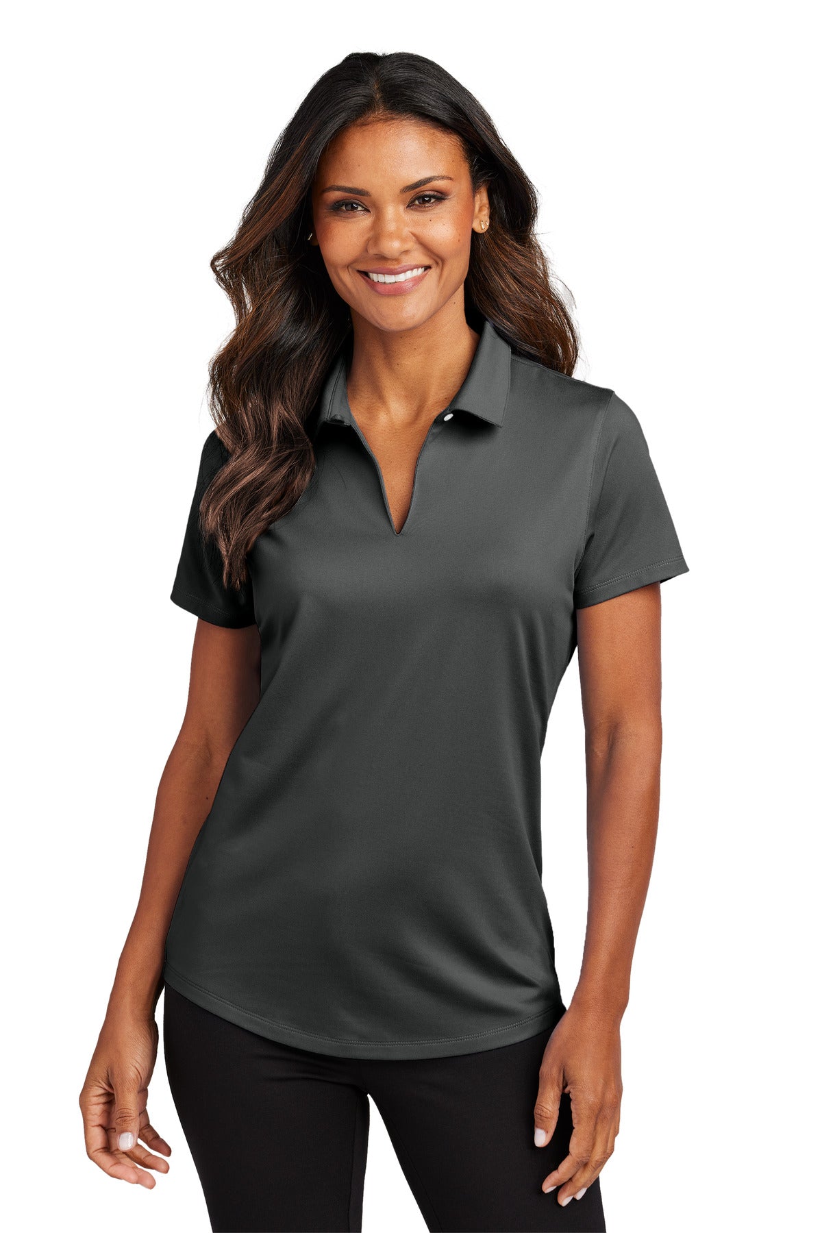 Graphite Port Authority Women's City Stretch Polo LK683 plain