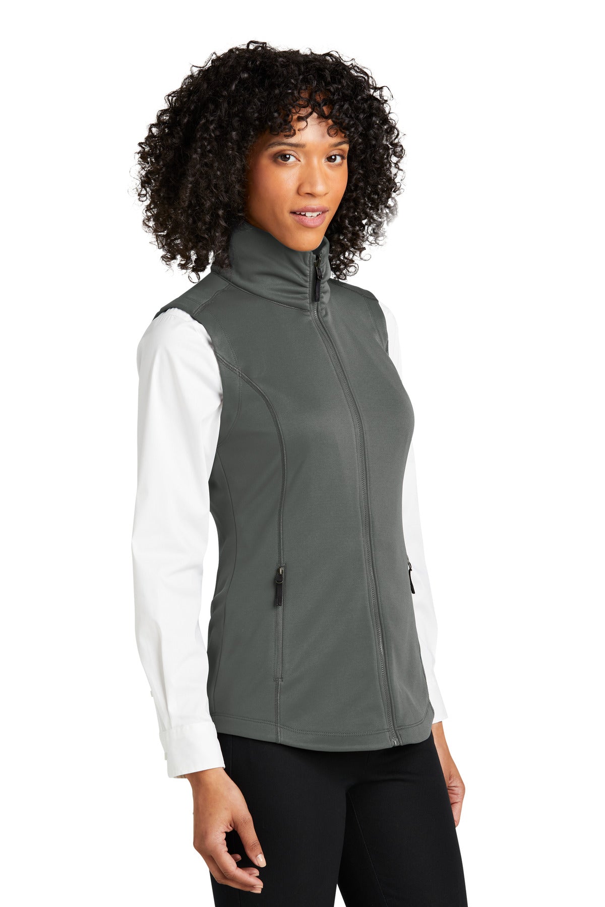 Graphite Port Authority Women's Collective Smooth Fleece Vest L906 plain