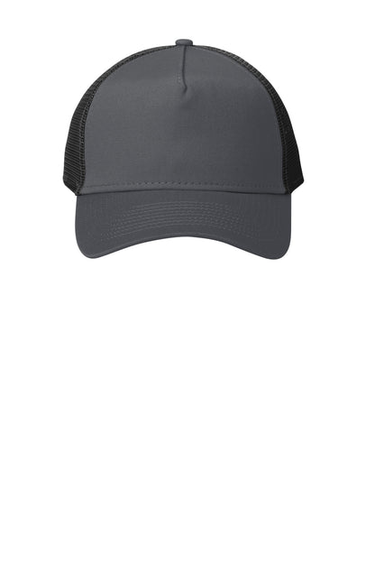 Graphite/Black New Era Snapback Trucker Cap. NE205 plain
