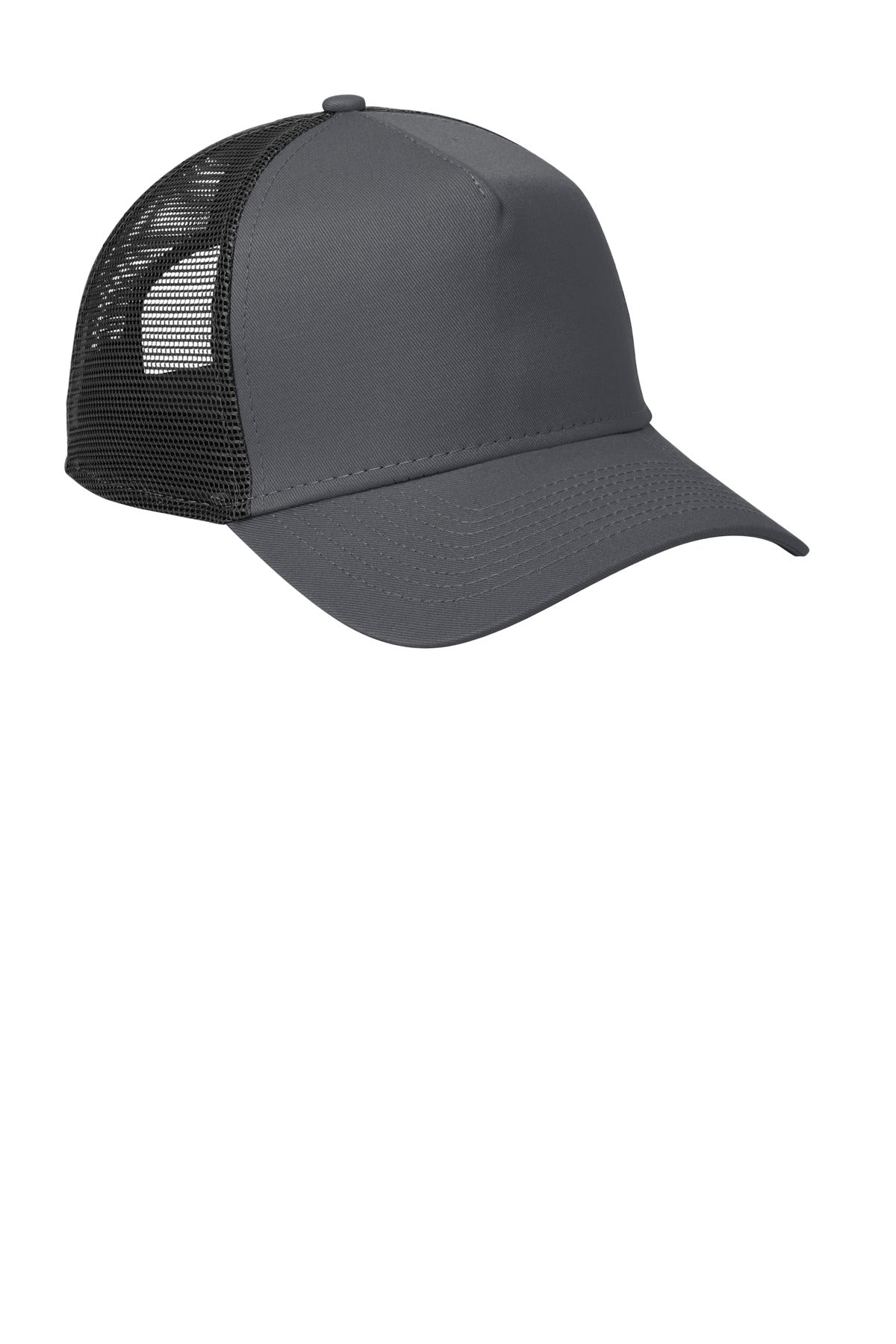 Graphite/Black New Era Snapback Trucker Cap. NE205 plain