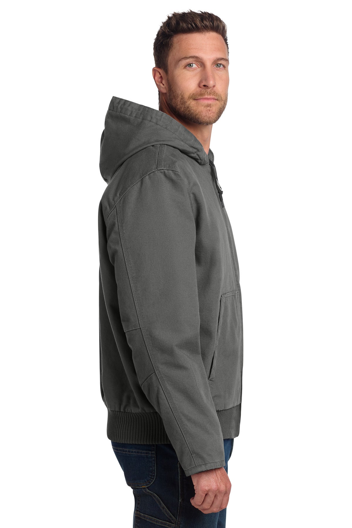 Gravel Carhartt Washed Duck Active Jac. CT104050 plain