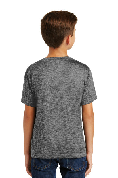 Grey Black Ele Sport-Tek Youth PosiCharge Electric Heather Tee. YST390 plain