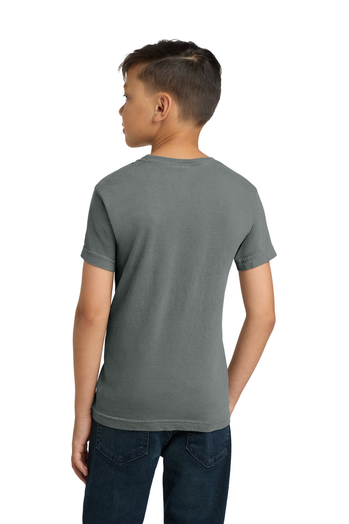 Grey COMFORT COLORS Youth Heavyweight Ring Spun Tee. 9018 plain