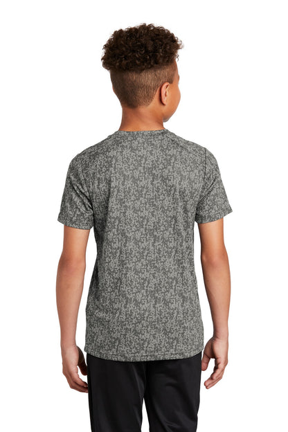 Grey Concrete Sport-Tek Youth Digi Camo Tee. YST460 plain