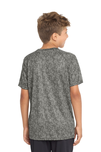 Grey Concrete Sport-Tek Youth Digi Camo Tee. YST460 plain