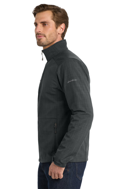 Grey Eddie Bauer Shaded Crosshatch Soft Shell Jacket. EB532 plain