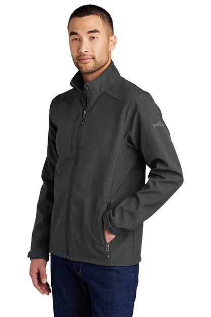 Grey Eddie Bauer Shaded Crosshatch Soft Shell Jacket. EB532 plain