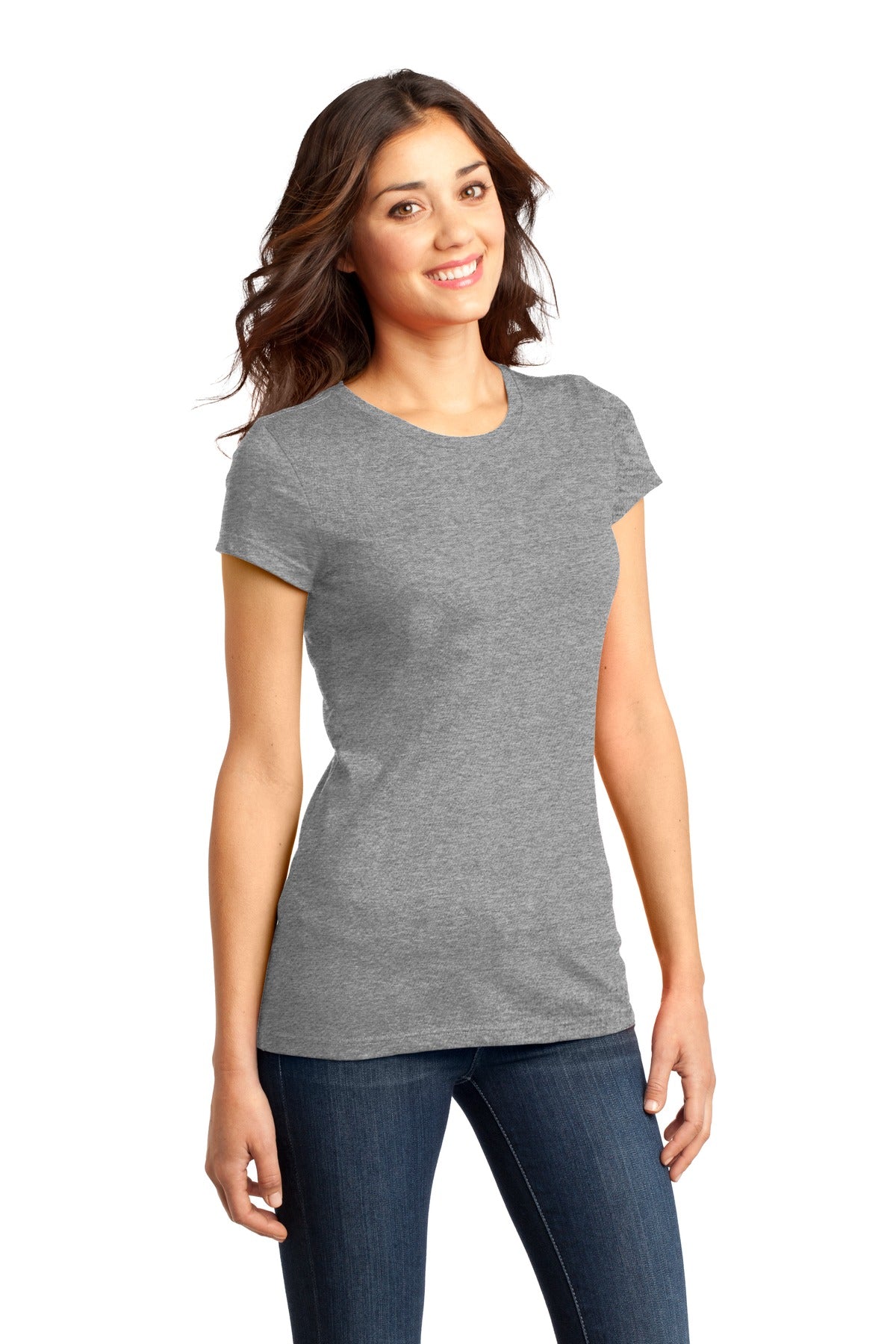 Grey Frost District Women's Fitted Very Important Tee . DT6001 plain