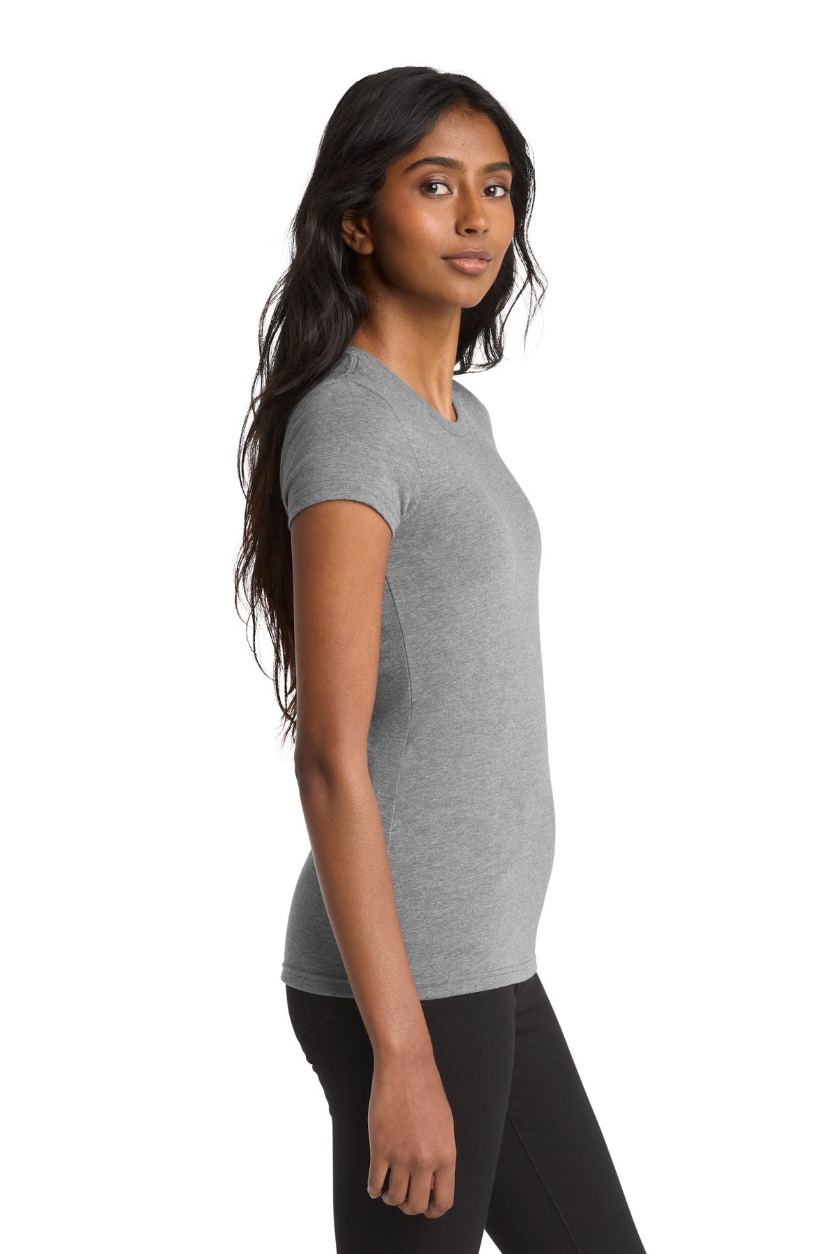 Grey Frost District Women's Fitted Very Important Tee . DT6001 plain